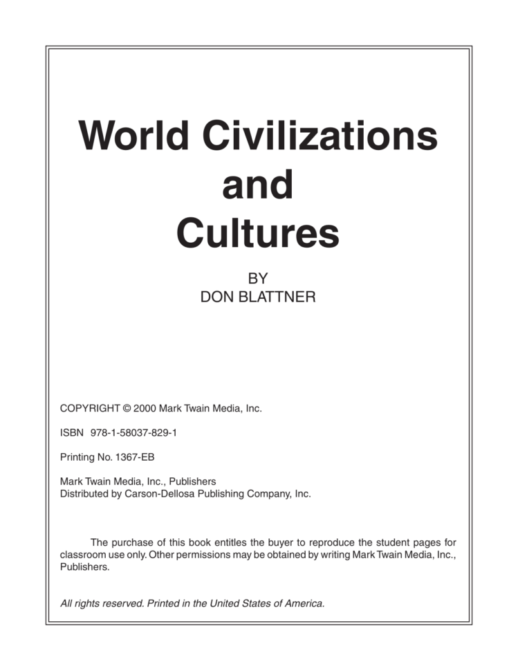 World Civilizations And Cultures