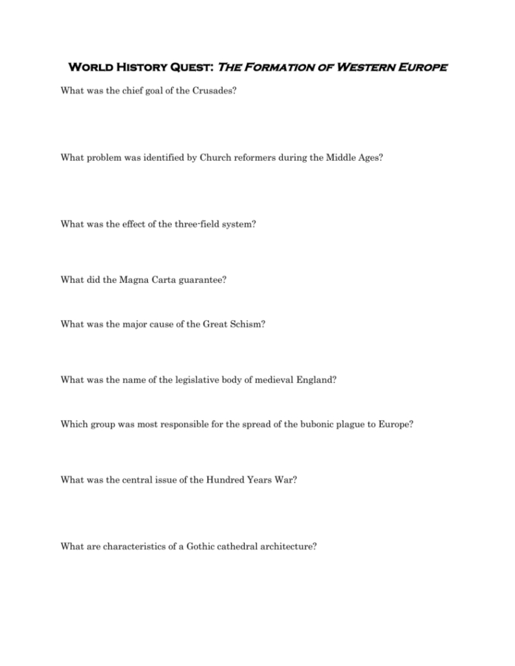 World History Quest The Formation Of Western Europe