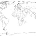 World Map Black And White Worksheet On With Country Names Printable