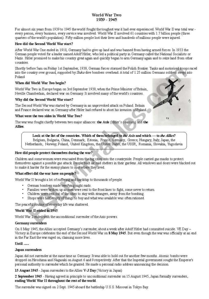 World R Ii  Esl Worksheetelectrelane