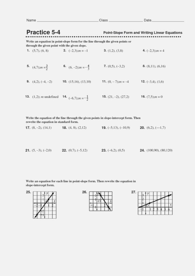 Write Equation In Slope Intercept Form Worksheet Pdf F13Bd13