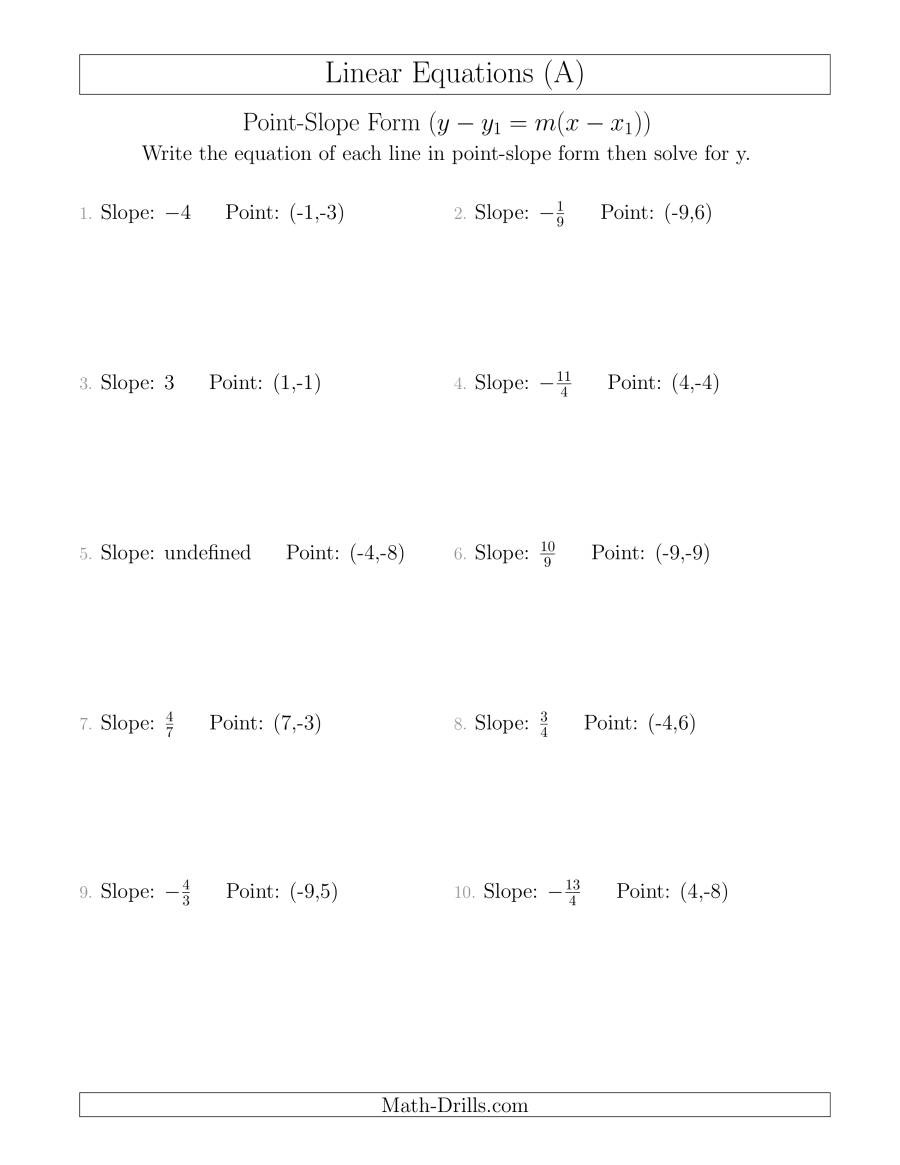 Algebra 1 Slope Worksheet Db excel