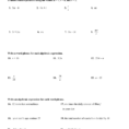 Writing And Evaluating Expressions Worksheet