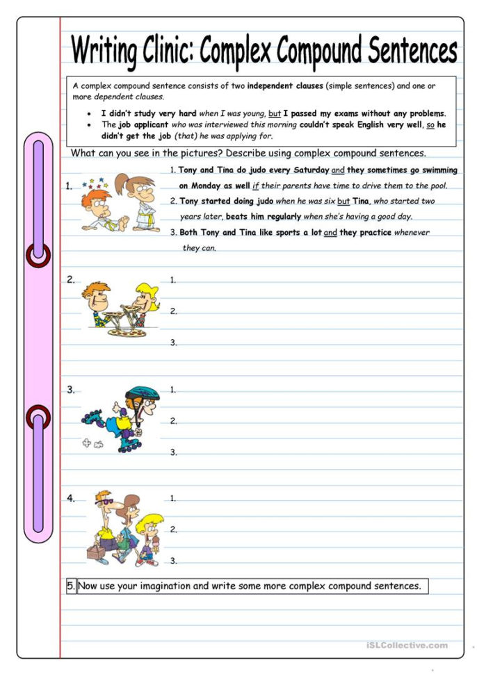 Writing Clinic Complex Compound Sentences  English Esl