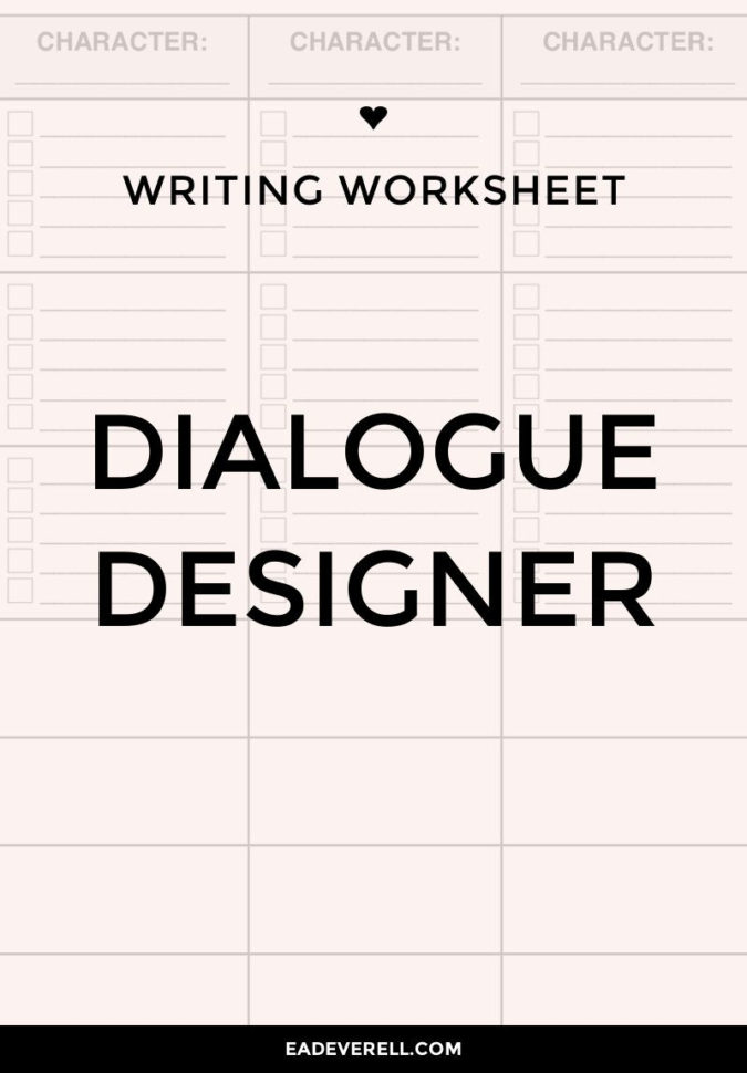 Writing Dialogue Worksheet