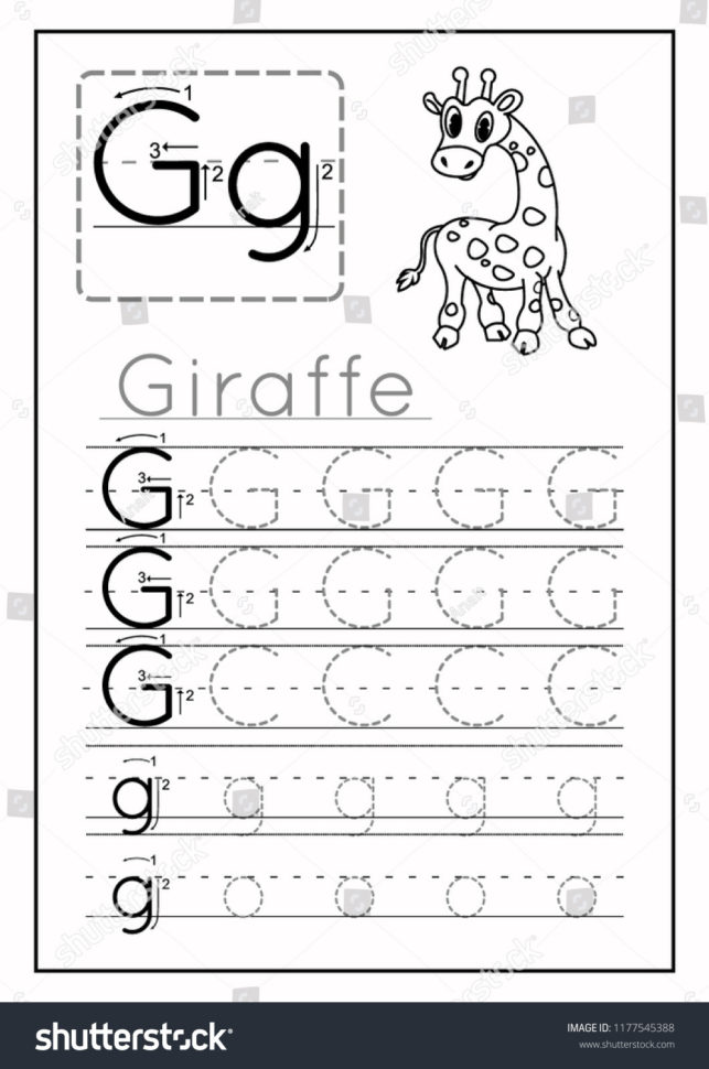 Writing Practice Letter G Printable Worksheet Stock Vector Writing Practice Letter G Printable Worksheet Stock Vector