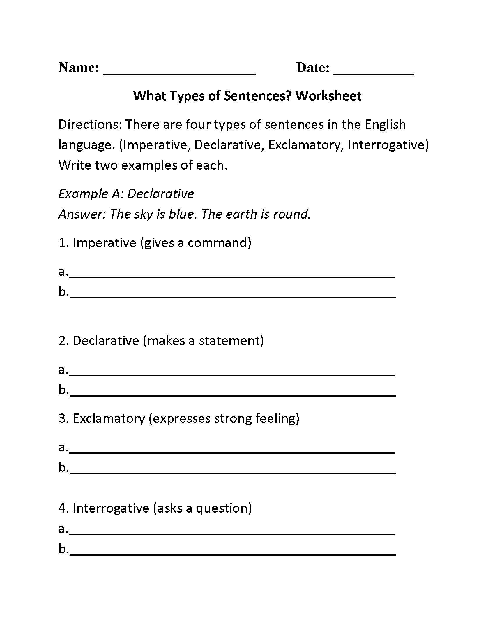 Writing Sentences Worksheets For 1St Grade