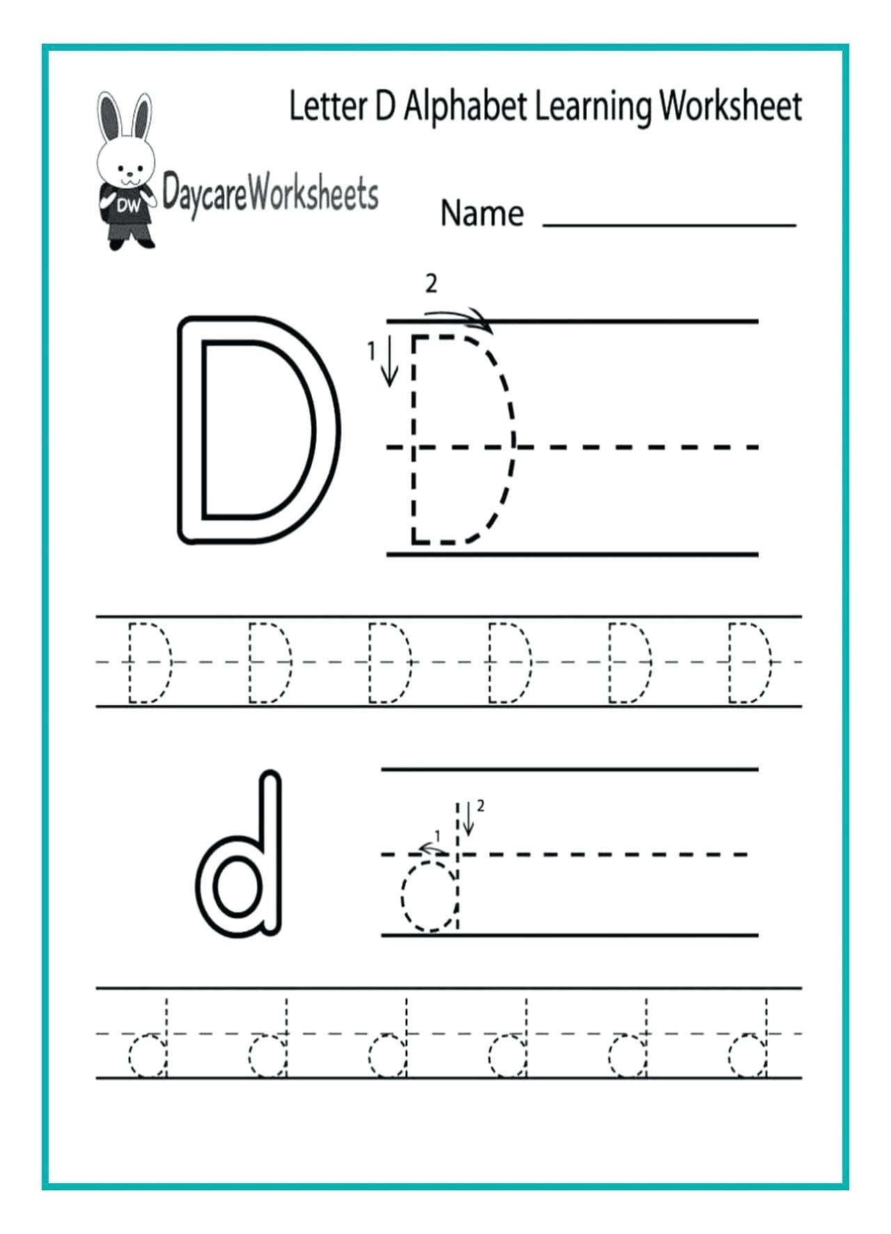 Writing Worksheets For Kindergarten Math Free Alphabet