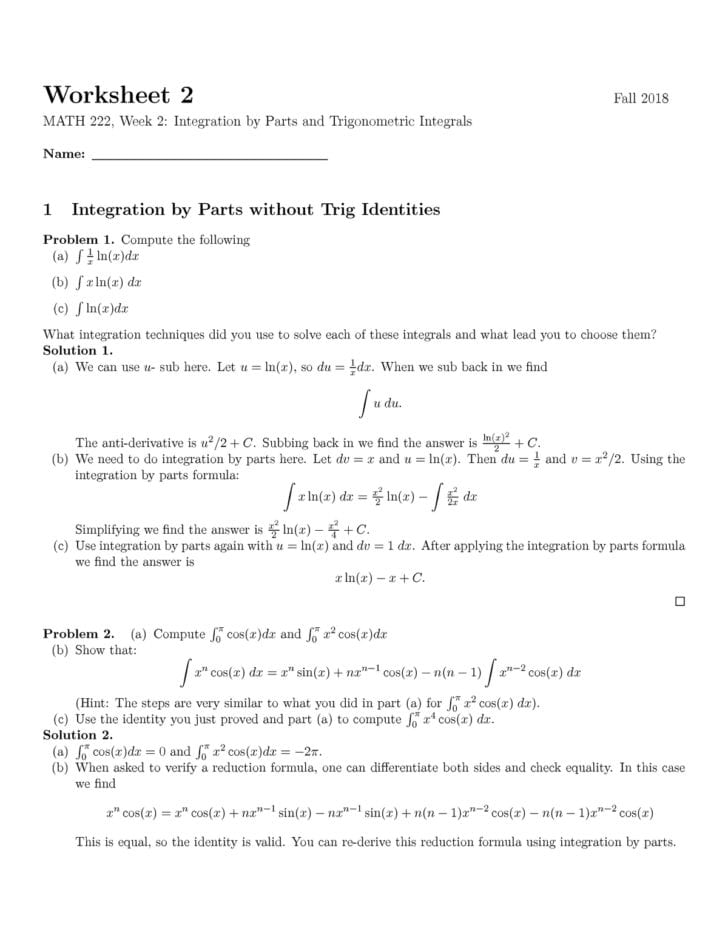Simplifying Trig Identities Worksheet