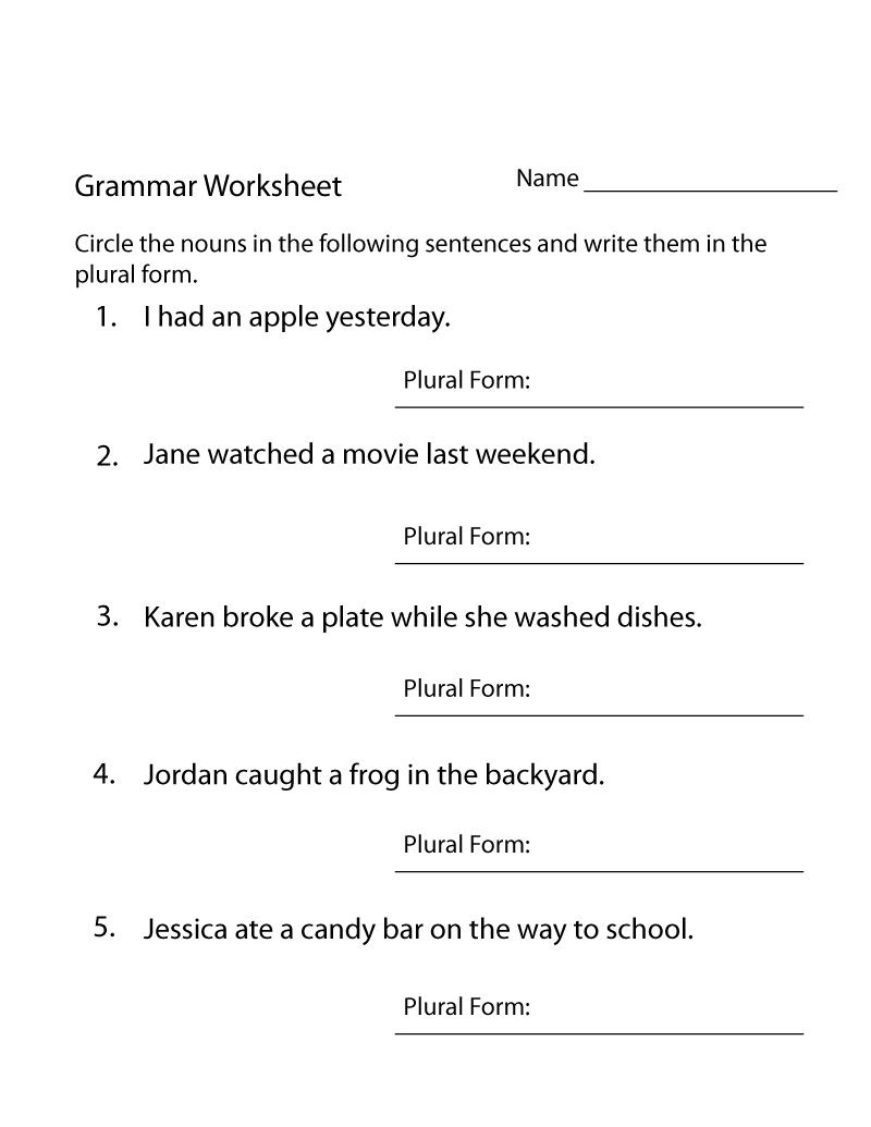 English Grammar Worksheets Db excel
