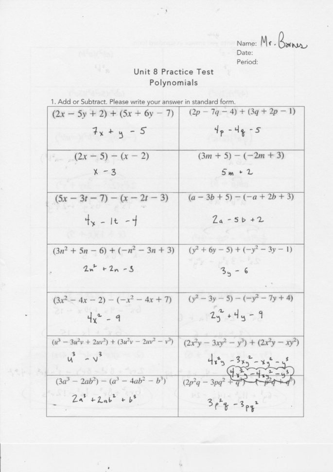 Yesterday's Work Units 7  8  Have A Problem Use Math To