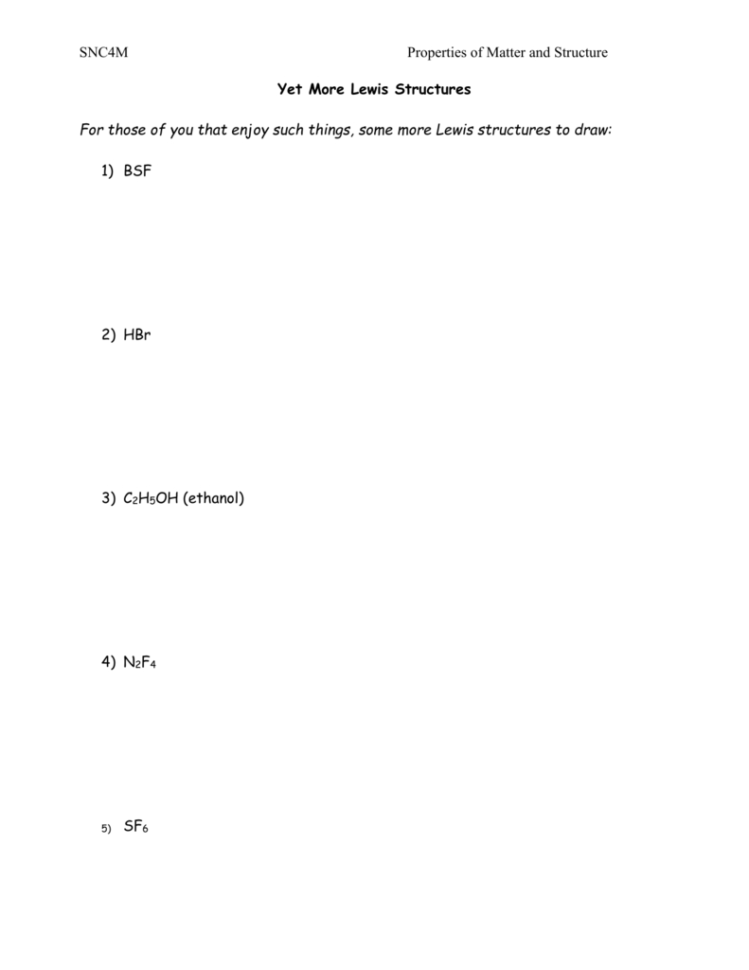Yet More Lewis Structures  Ahssch4U